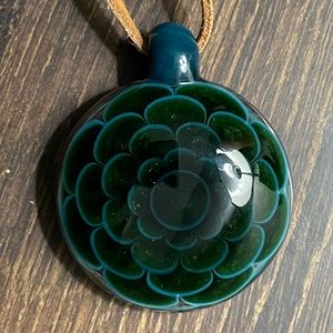 {EXCELLENT} [Yunk] {Green & Blue } [Heady Glass Dot Stack Pendant]